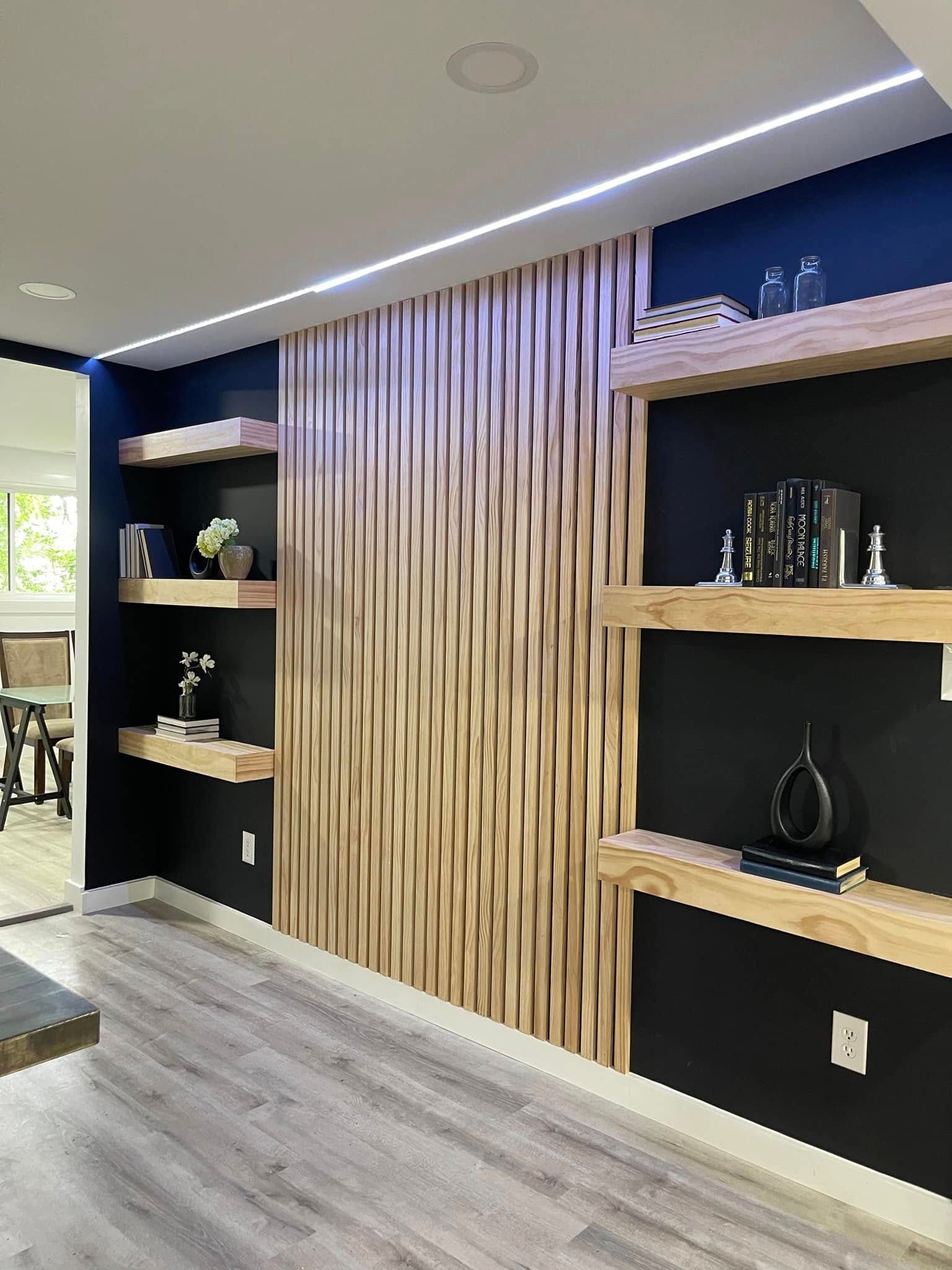 Slat accent wall