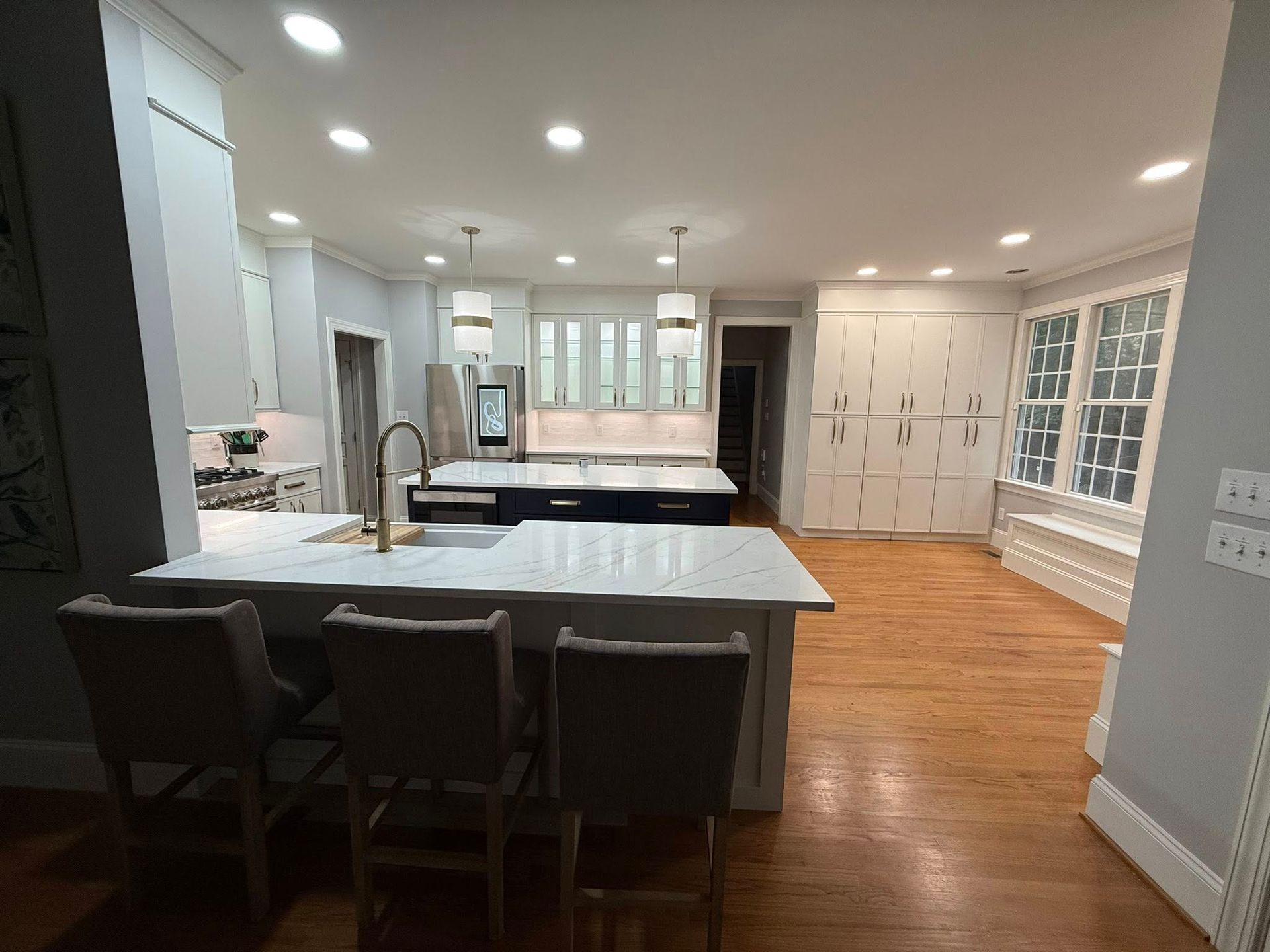 Dark island kitchen remodel